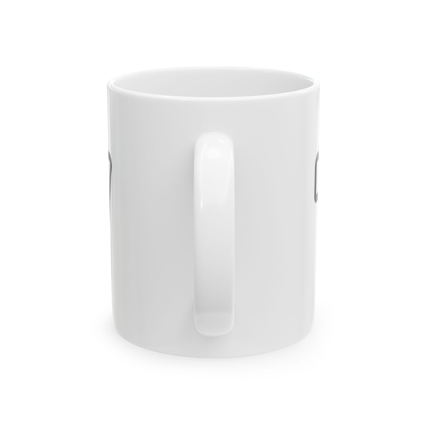 Bold Text Ceramic Mug (11oz & 15oz) — Large Outline Lettering Coffee Cup